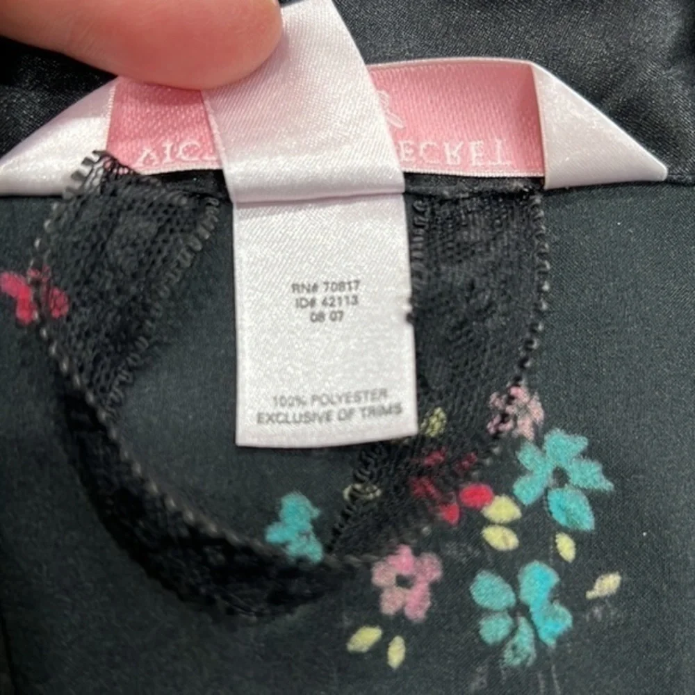 Victoria's Sectret Sleepware Kimono Robe black floral